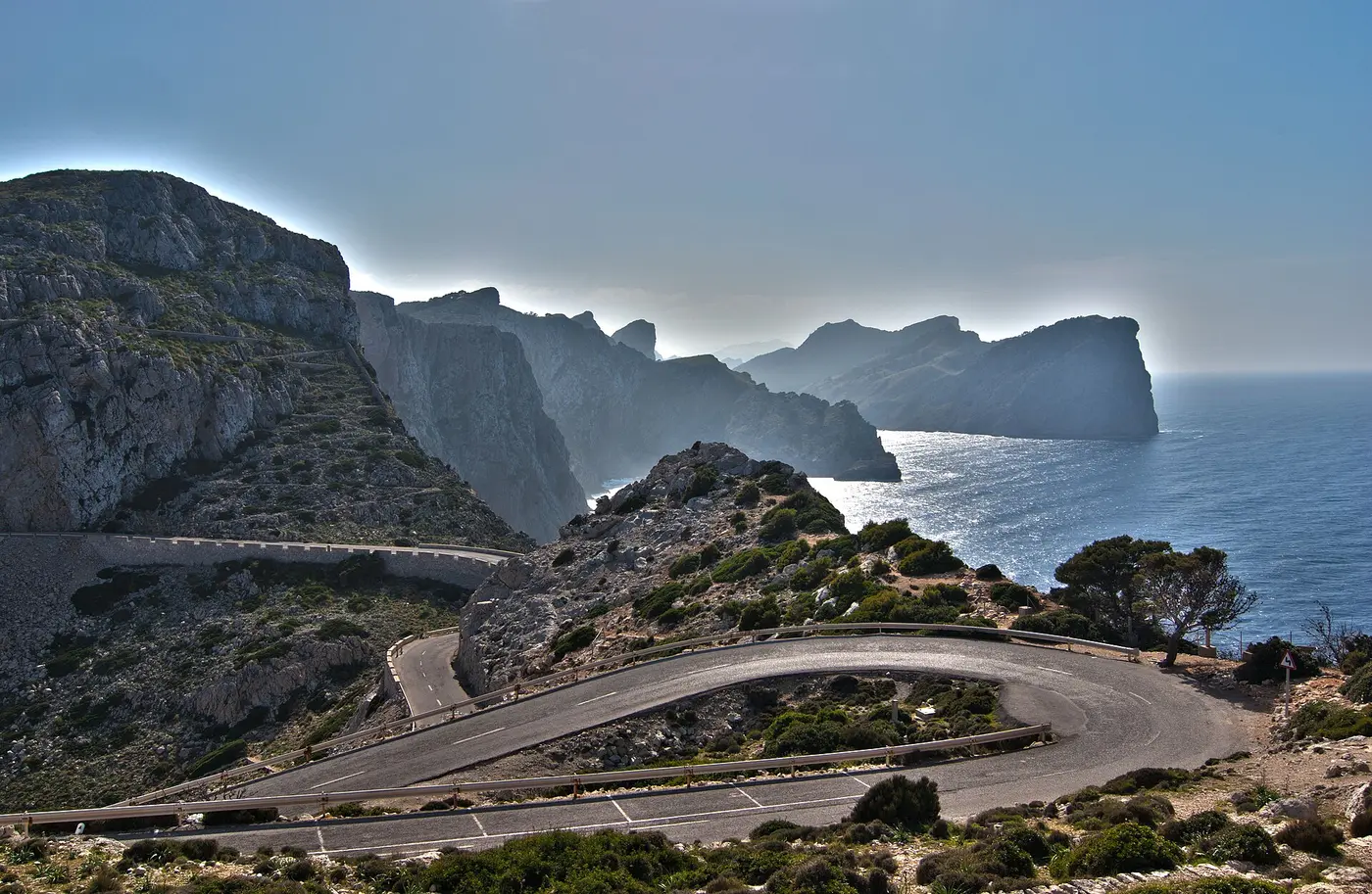 A winding coast road at Cap de Formentor, Mallorca